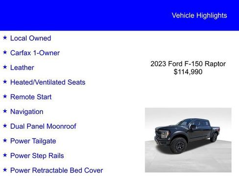 Used 2023 Ford F150 Raptor w/ Equipment Group 802A Raptor R image 2