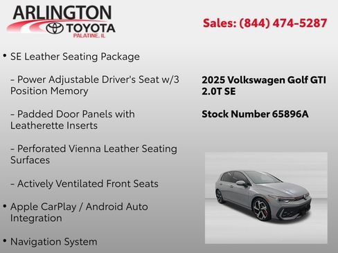 Used 2025 Volkswagen GTI SE FWD image 2