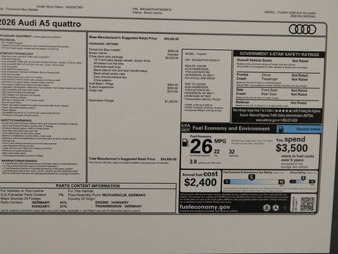 New 2026 Audi A5 2.0T Premium AWD/4WD image 36