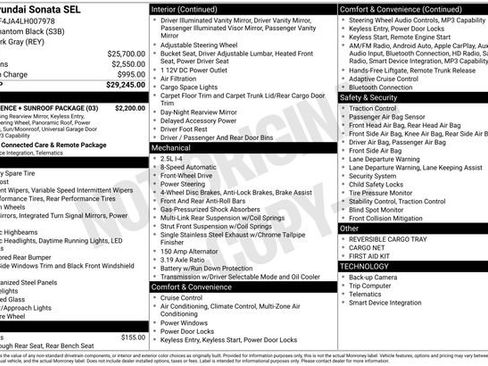 Used 2020 Hyundai Sonata SEL w/ Convenience + Sunroof Package FWD image 21