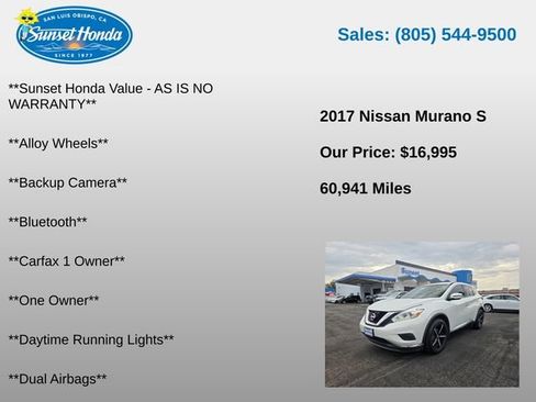 Used 2017 Nissan Murano S w/ Navigation Package AWD/4WD image 5