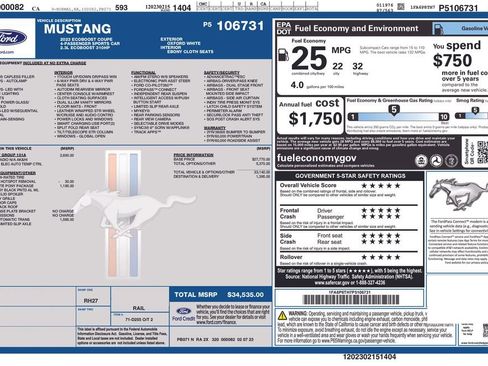 Used 2023 Ford Mustang EcoBoost w/ Equipment Group 101A image 3
