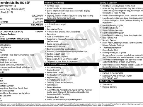 Used 2024 Chevrolet Malibu RS w/ LPO, Floor Liner Package FWD image 64
