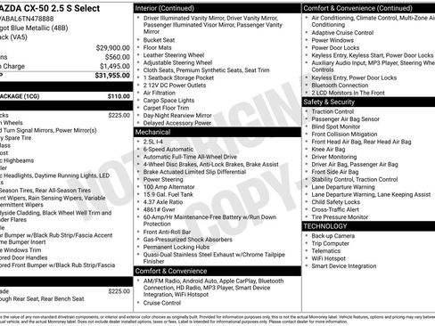 New 2026 MAZDA CX-50 AWD 2.5 S w/ Cargo Package image 21