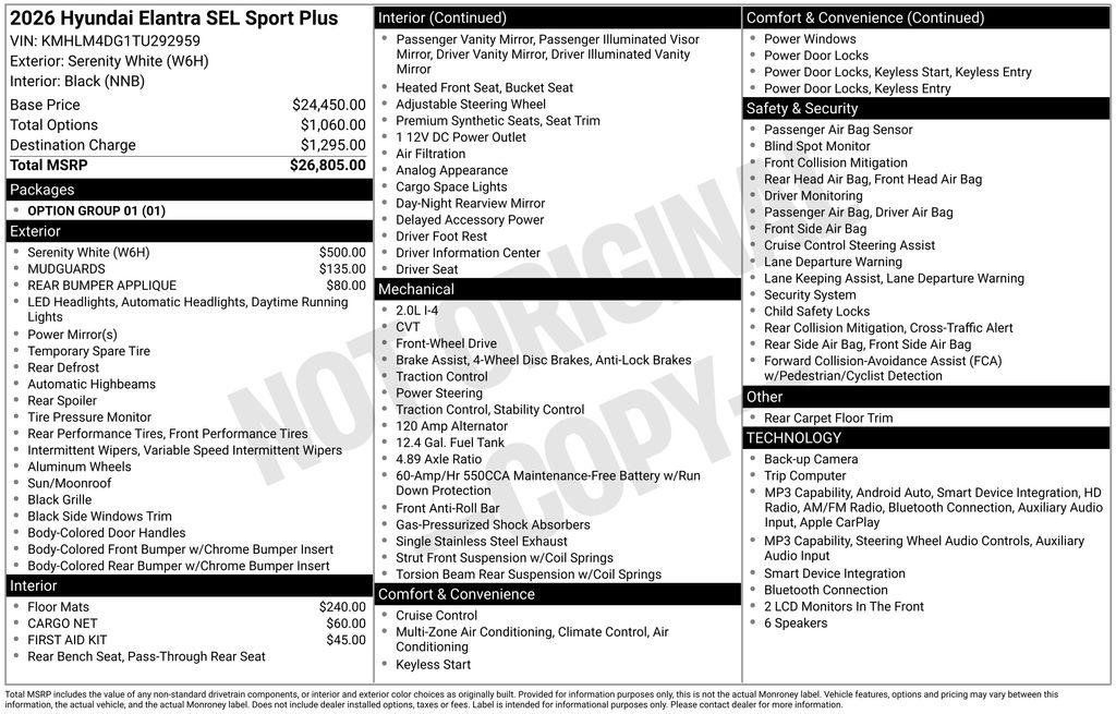 New 2026 Hyundai Elantra SEL Sport FWD image 28