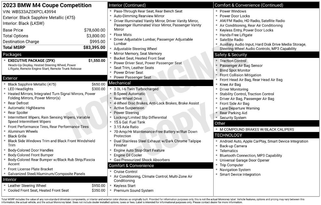 Used 2023 BMW M4 Competition w/ Executive Package RWD image 5