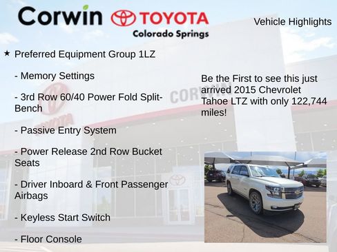 Used 2015 Chevrolet Tahoe LTZ AWD/4WD image 4