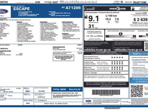 Used 2024 Ford Escape Platinum AWD/4WD image 33
