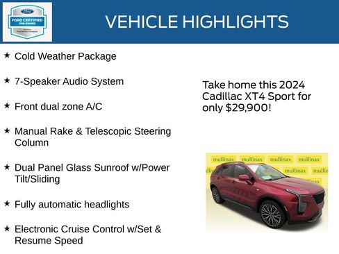 Used 2024 Cadillac XT4 Sport w/ Cold Weather Package image 35