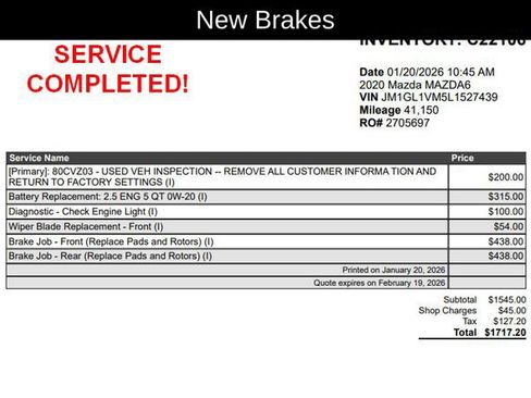 Used 2020 MAZDA MAZDA6 Touring image 8