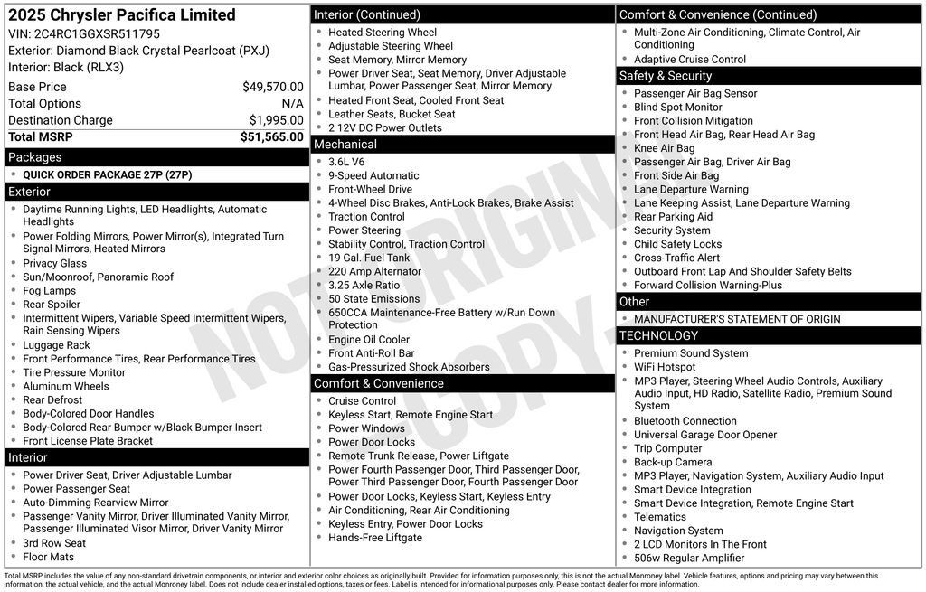 Certified 2025 Chrysler Pacifica Limited FWD image 13