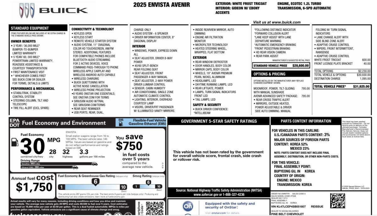 Used 2025 Buick Envista Avenir FWD image 15