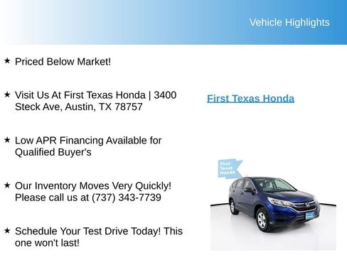Used 2015 Honda CR-V LX image 9