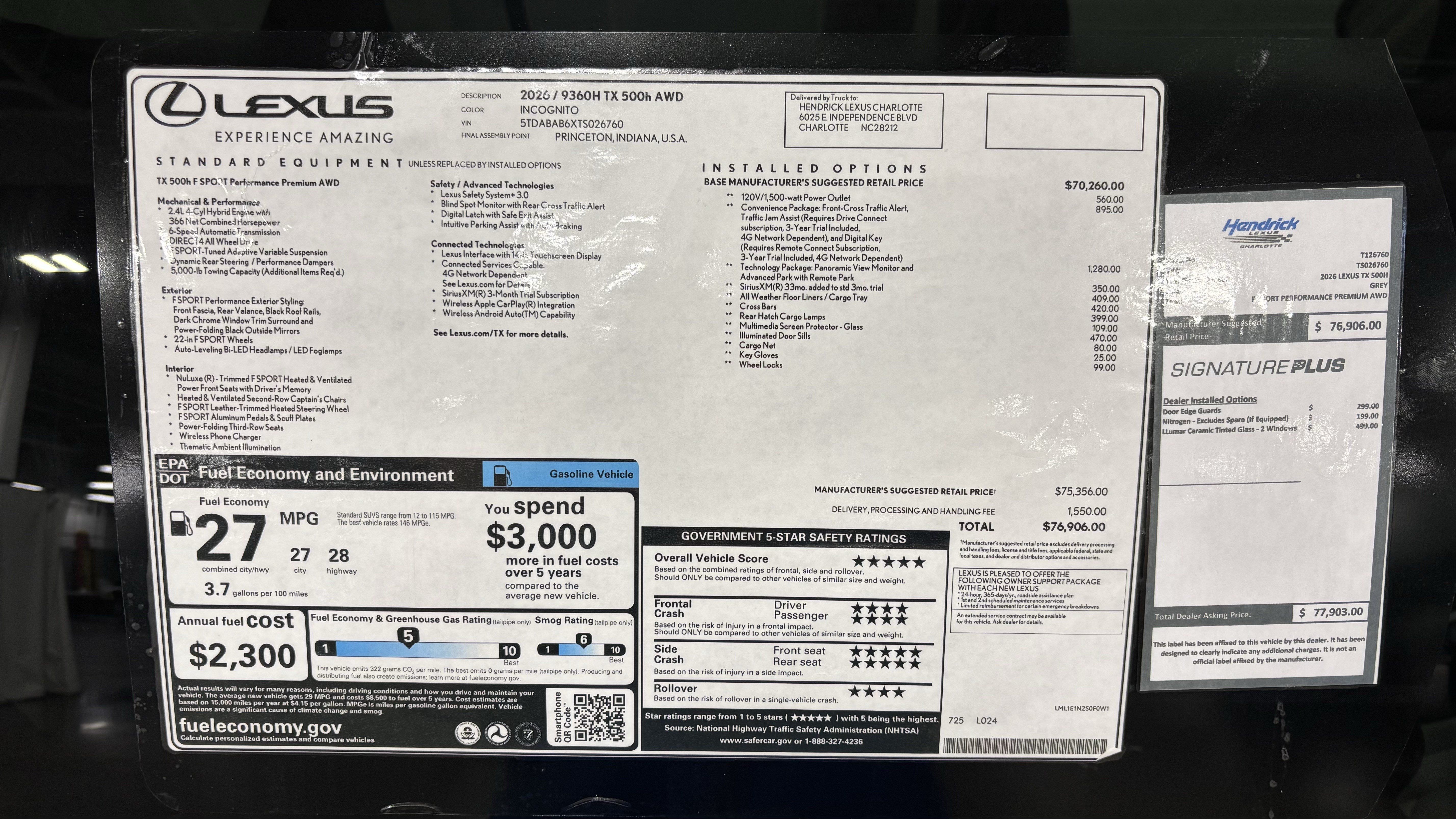 Used 2026 Lexus TX 500h AWD w/ Technology Package image 43