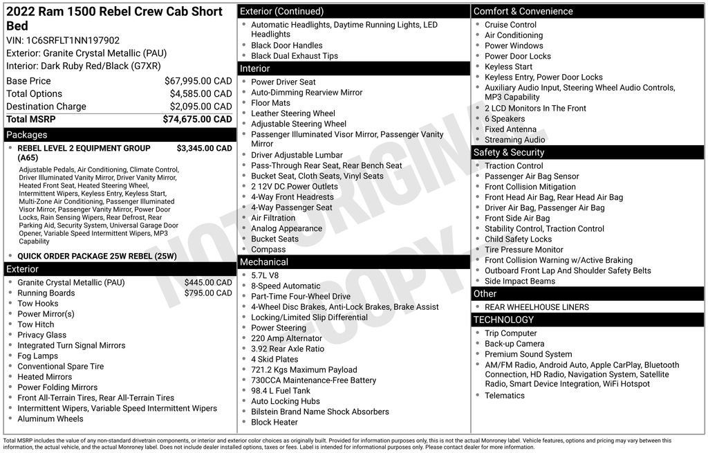 Used 2022 RAM 1500 Rebel w/ Rebel Level 2 Equipment Group AWD/4WD image 34