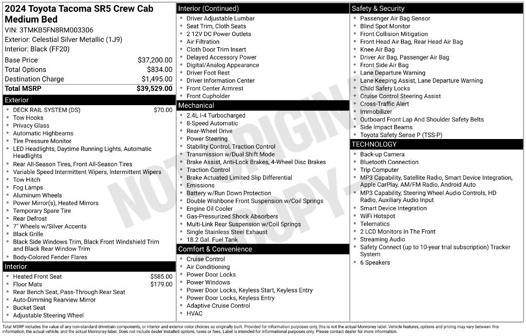 Certified 2024 Toyota Tacoma SR5 RWD image 14
