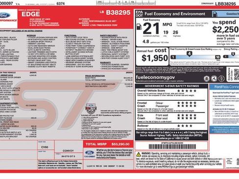 Certified 2020 Ford Edge ST w/ Equipment Group 401A image 47