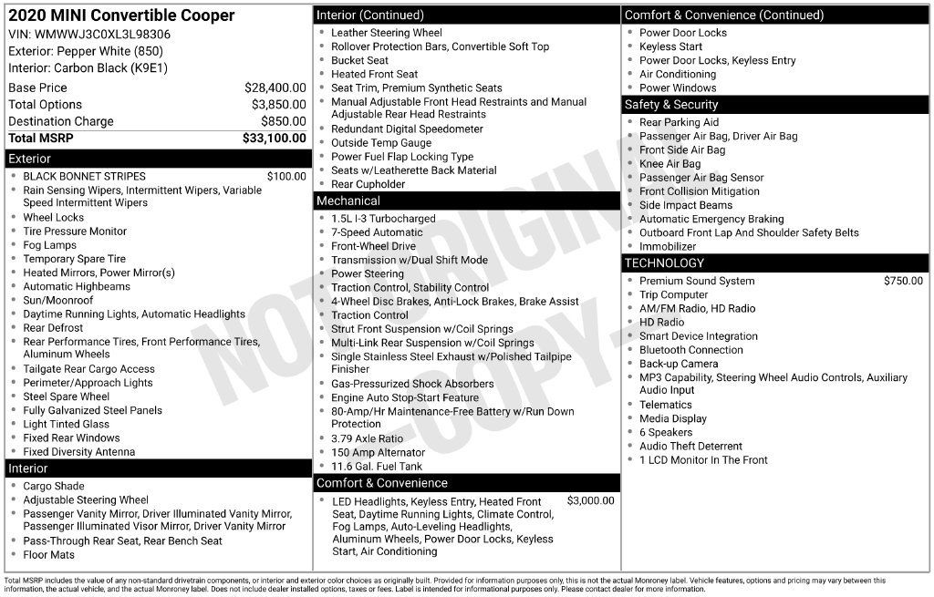Used 2020 MINI Cooper Convertible FWD image 3