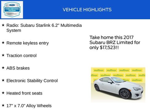 Used 2017 Subaru BRZ Limited RWD image 18