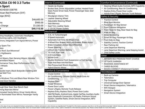 Used 2025 MAZDA CX-90 3.3 Turbo w/ Premium Sport Pkg image 43