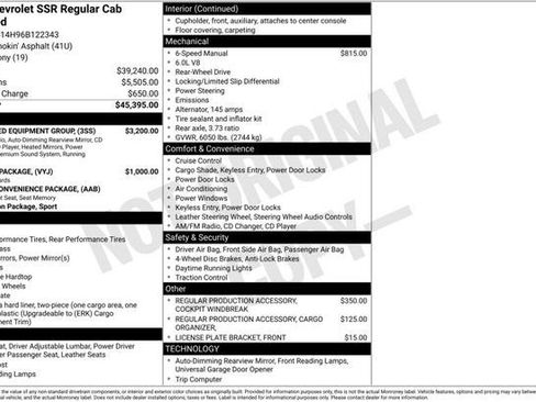 Used 2006 Chevrolet SSR w/ Preferred Equipment Group RWD image 3
