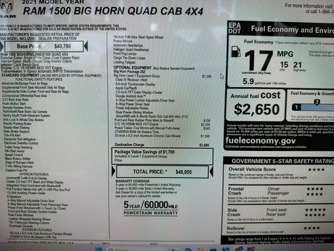 Used 2021 RAM 1500 Big Horn AWD/4WD image 24