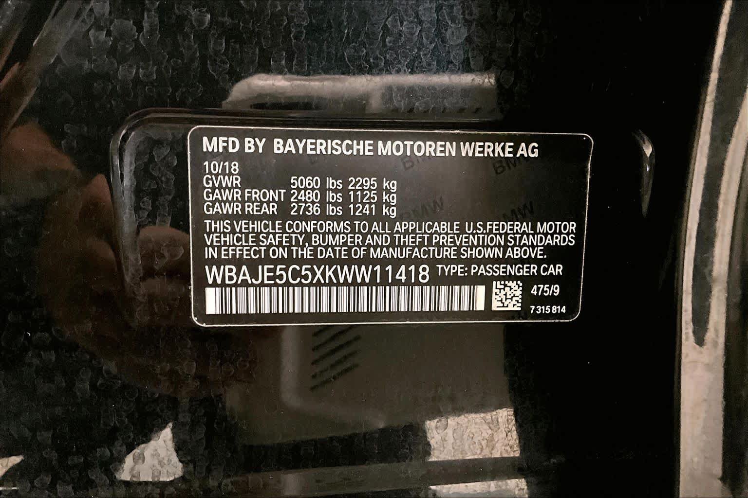 Used 2019 BMW 540i w/ Convenience Package RWD image 30