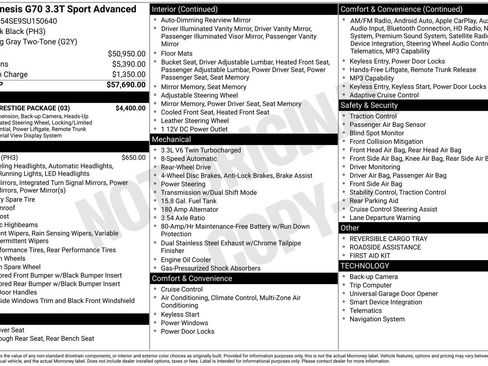 Used 2025 Genesis G70 3.3T Advanced w/ Sport Prestige Package image 34