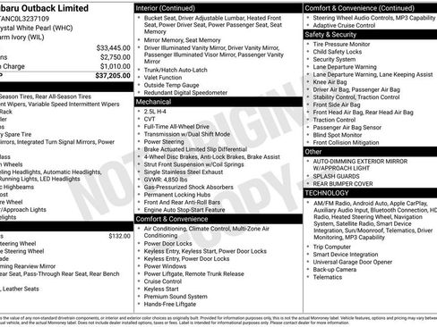 Used 2020 Subaru Outback Limited image 34