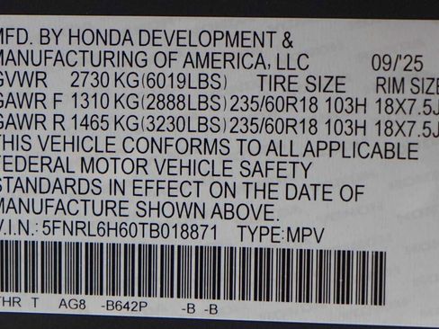 Certified 2026 Honda Odyssey EX-L image 30