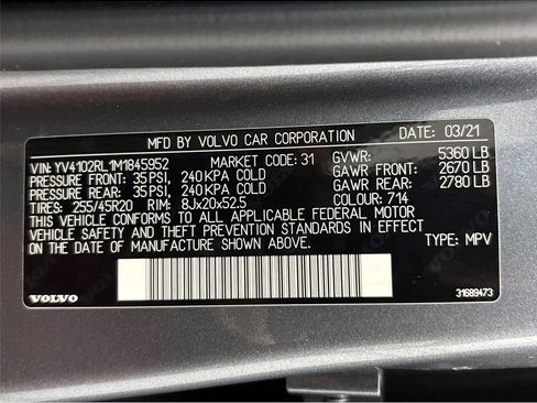 Used 2021 Volvo XC60 T5 Inscription w/ Advanced Package AWD/4WD image 28