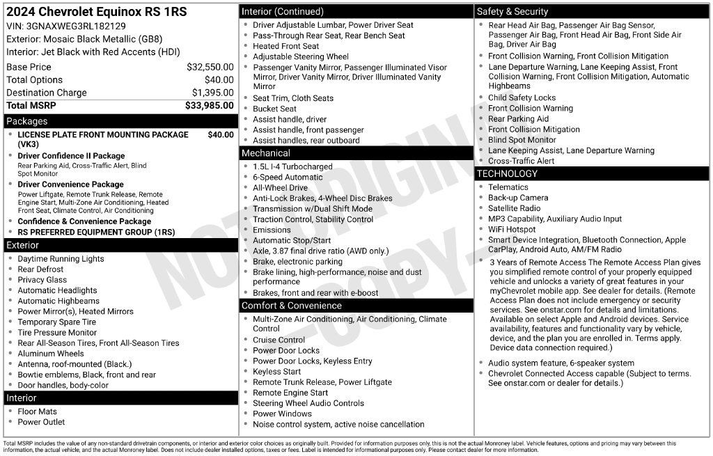 Used 2024 Chevrolet Equinox RS AWD/4WD image 33