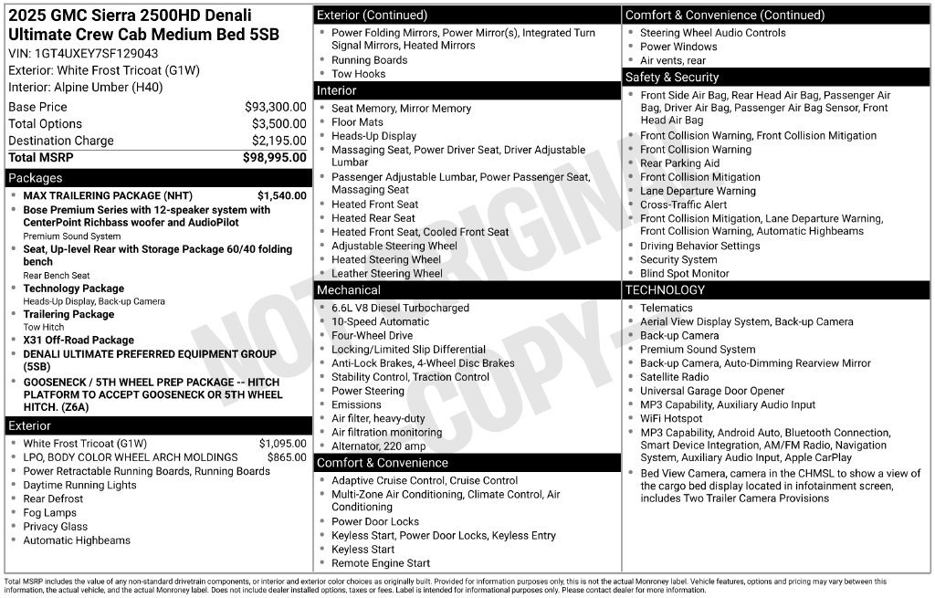 Used 2025 GMC Sierra 2500 Denali Ultimate w/ Max Trailering Package AWD/4WD image 23