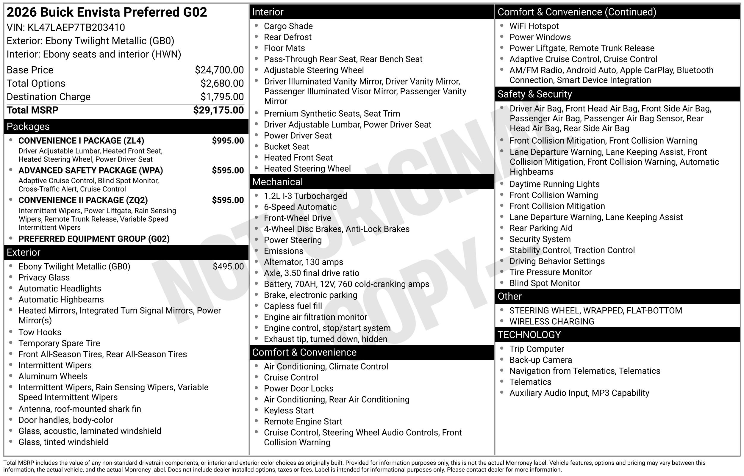 New 2026 Buick Envista Sport Touring w/ Convenience I Package FWD image 42