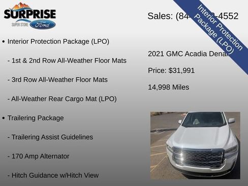 Used 2021 GMC Acadia Denali w/ Denali Technology Package FWD image 13