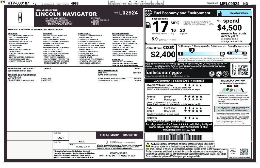 Used 2021 Lincoln Navigator Reserve AWD/4WD image 4