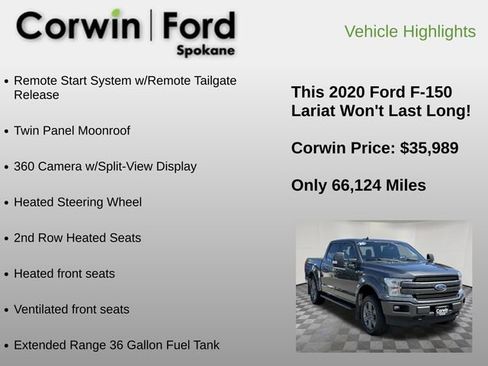Used 2020 Ford F150 Lariat w/ Equipment Group 502A Luxury AWD/4WD image 18