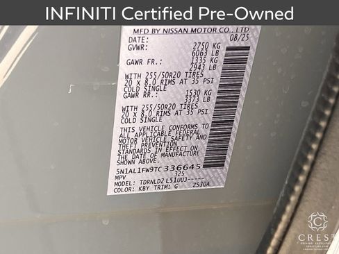 Certified 2026 INFINITI QX60 Sport w/ Dark Cargo Package image 34