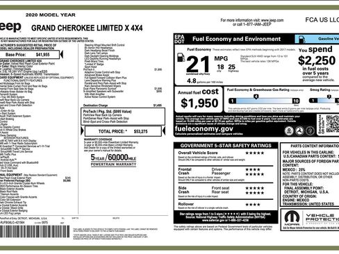 Used 2020 Jeep Grand Cherokee Limited X AWD/4WD image 5
