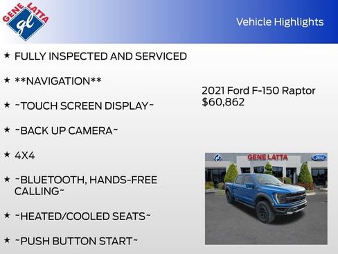 Used 2021 Ford F150 Raptor w/ Equipment Group 801A High image 33