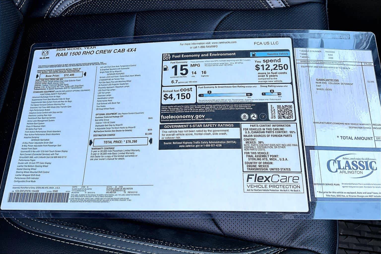 New 2026 RAM 1500 RHO w/ Bed Utility Group AWD/4WD image 17
