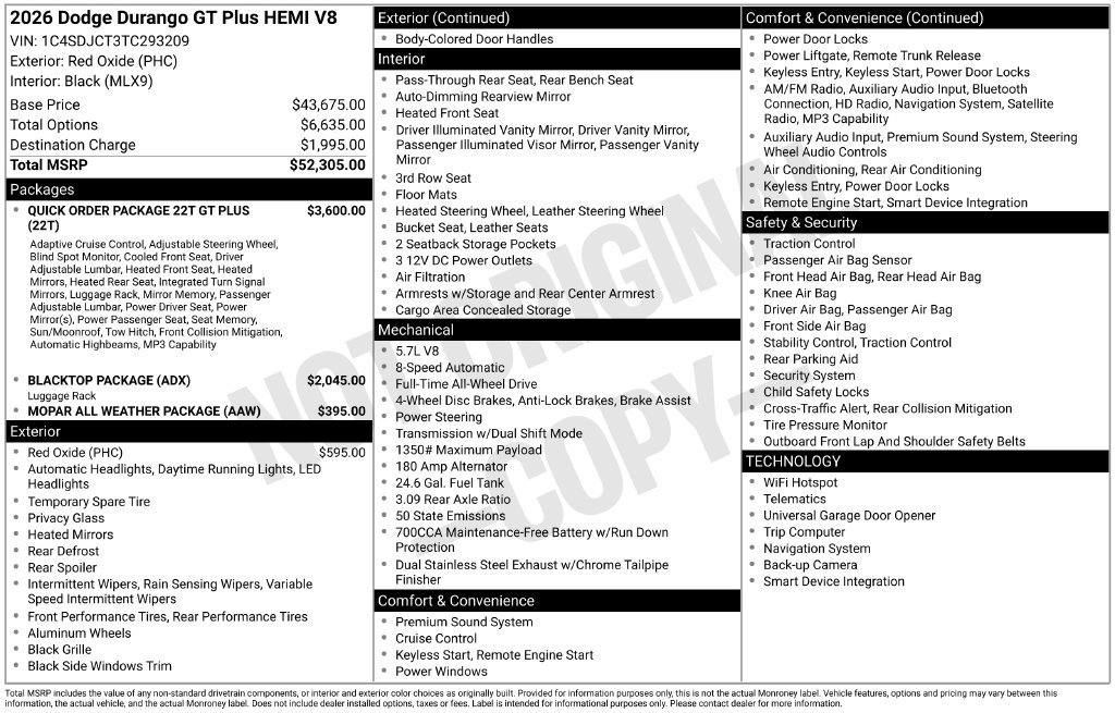 New 2026 Dodge Durango GT AWD/4WD image 6