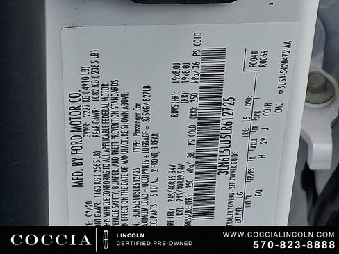 Certified 2020 Lincoln MKZ Reserve w/ Elements Package FWD image 26