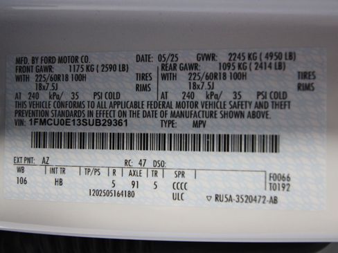 New 2025 Ford Escape SE image 37