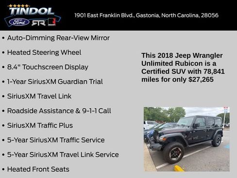 Used 2018 Jeep Wrangler Unlimited Rubicon AWD/4WD image 14