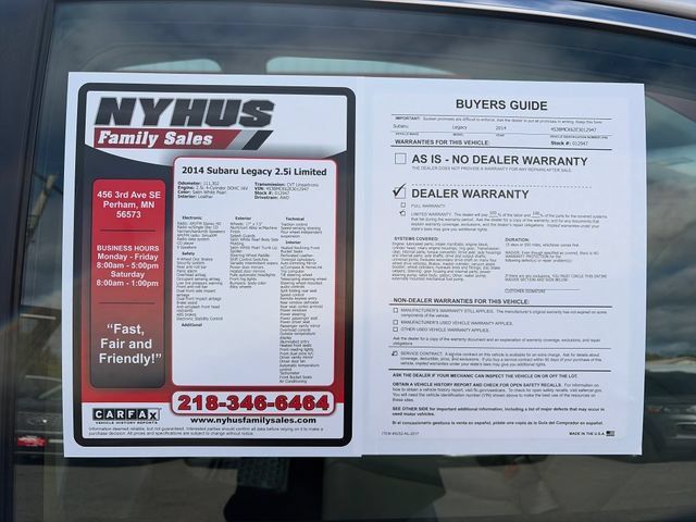 Used 2014 Subaru Legacy 2.5i Limited AWD/4WD image 47