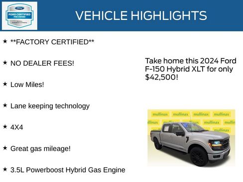 Certified 2024 Ford F150 XLT w/ Equipment Group 302A MID AWD/4WD image 12