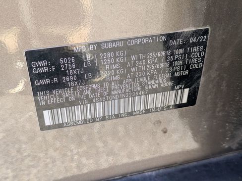 Used 2022 Subaru Outback Limited XT w/ Popular Package #2 image 33