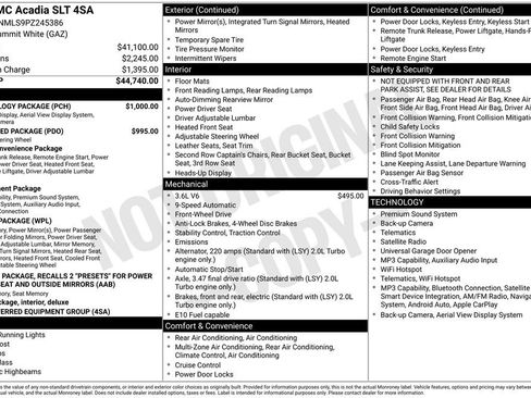 Used 2023 GMC Acadia SLT w/ Technology Package FWD image 45