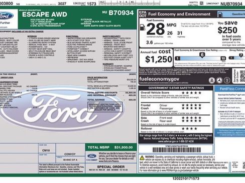 Used 2022 Ford Escape SE w/ Cold Weather Package AWD/4WD image 33